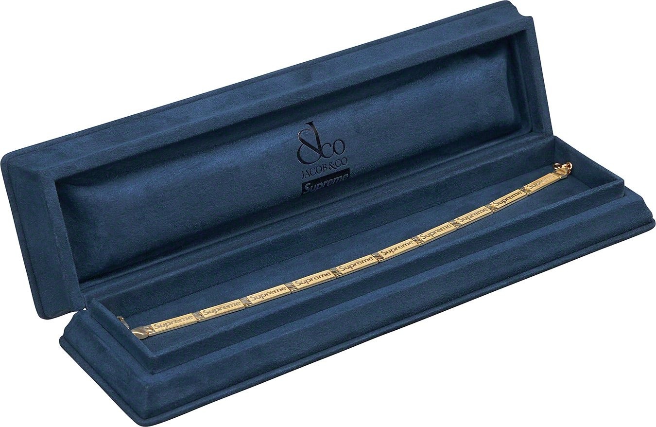 Supreme®/Jacob & Co Logo Link Bracelet (14k Gold) view 6